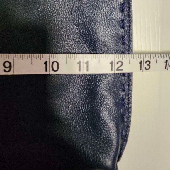 The Sak Blue Leather Handbag w/ Beaded Flowers - Picture 4 of 7